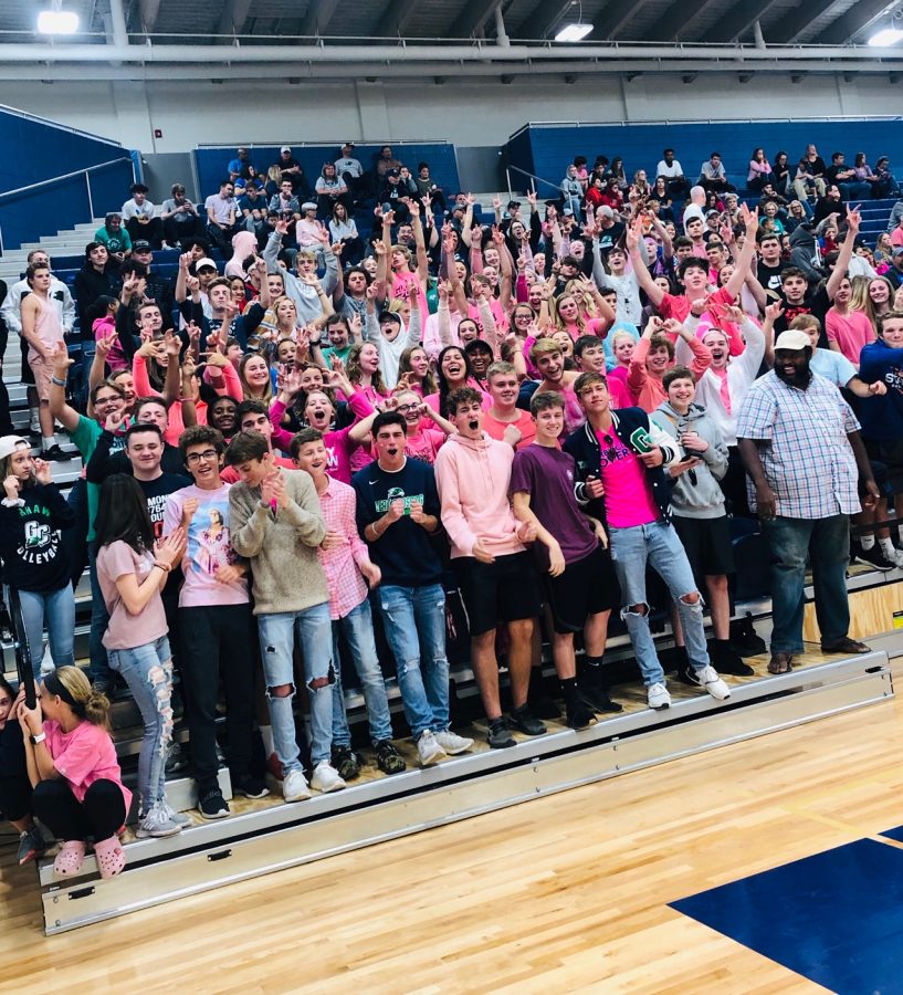 The Kettle has been active at a variety of sports events, not just the football and basketball as has been past tradition.  The volleyball team had lots of student support in the first game of the regional playoffs on October 28th, 2019. 