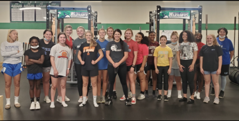 To prepare for the season, the girls basketball team at GCHS spent many afternoons in the weight room.  A strong conditioning program helps players build endurance. 