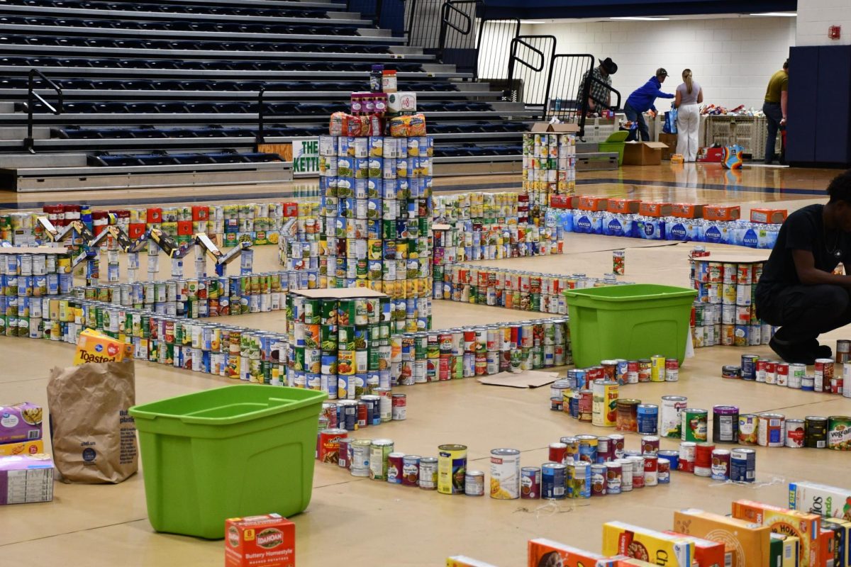Students and staff worked for the month of November to collect items for the annual canned food drive.